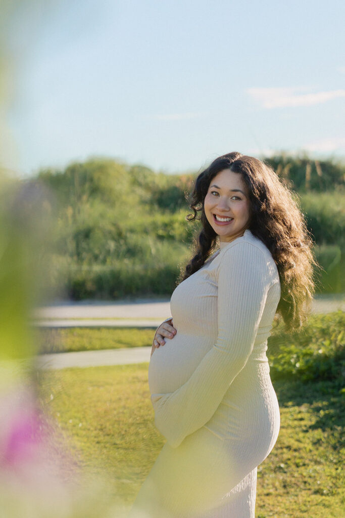 Lifestyle maternity photography session in South Florida with expecting mother.